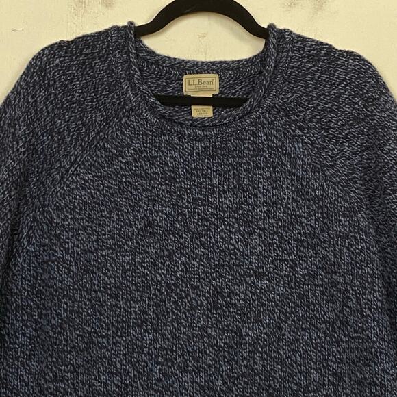 L.L. Bean Blue 100% Lambswool Pullover Sweater Size XXL Tall - Picture 3 of 7